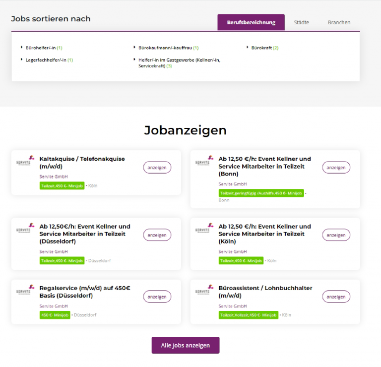 Jobvux - Jobanzeige